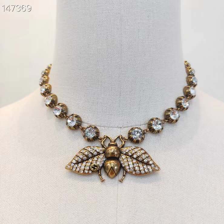 Gucci Bee necklace with crystals aged 